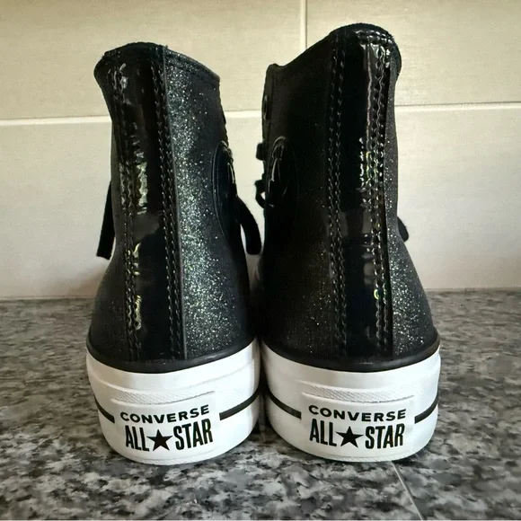 Converse Black Glitter High-Top Sneakers - Picture 5 of 5